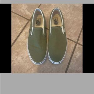 Vans green slip Ons, Mens 9